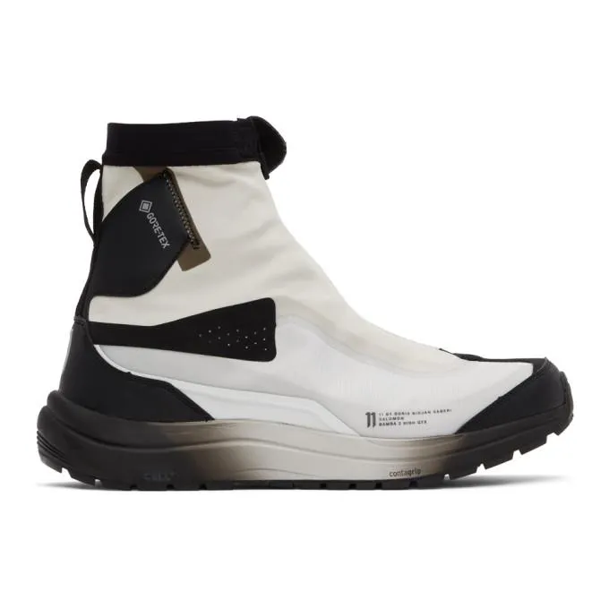 11 by Boris Bidjan Saberi Off-White and Black Salomon Edition Bamba 2 High Sneakers