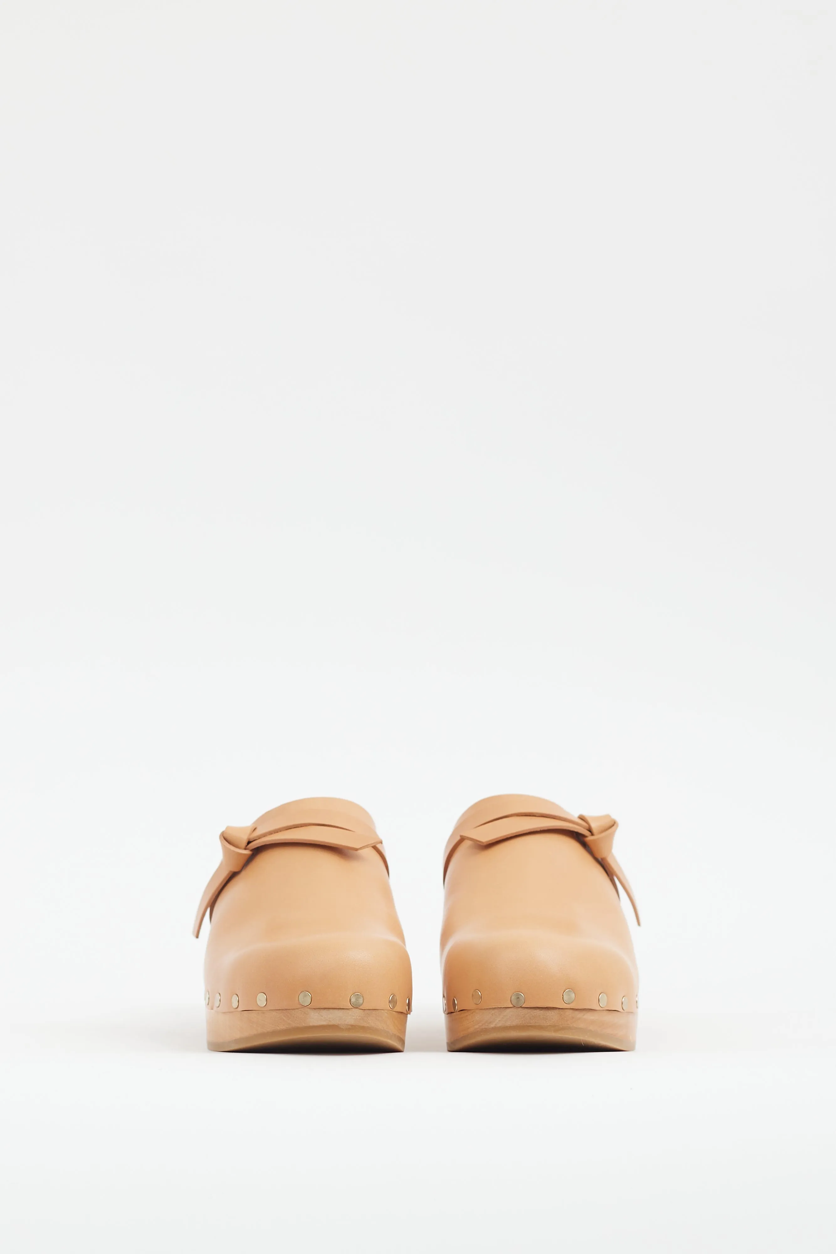 Beige Leather Clog