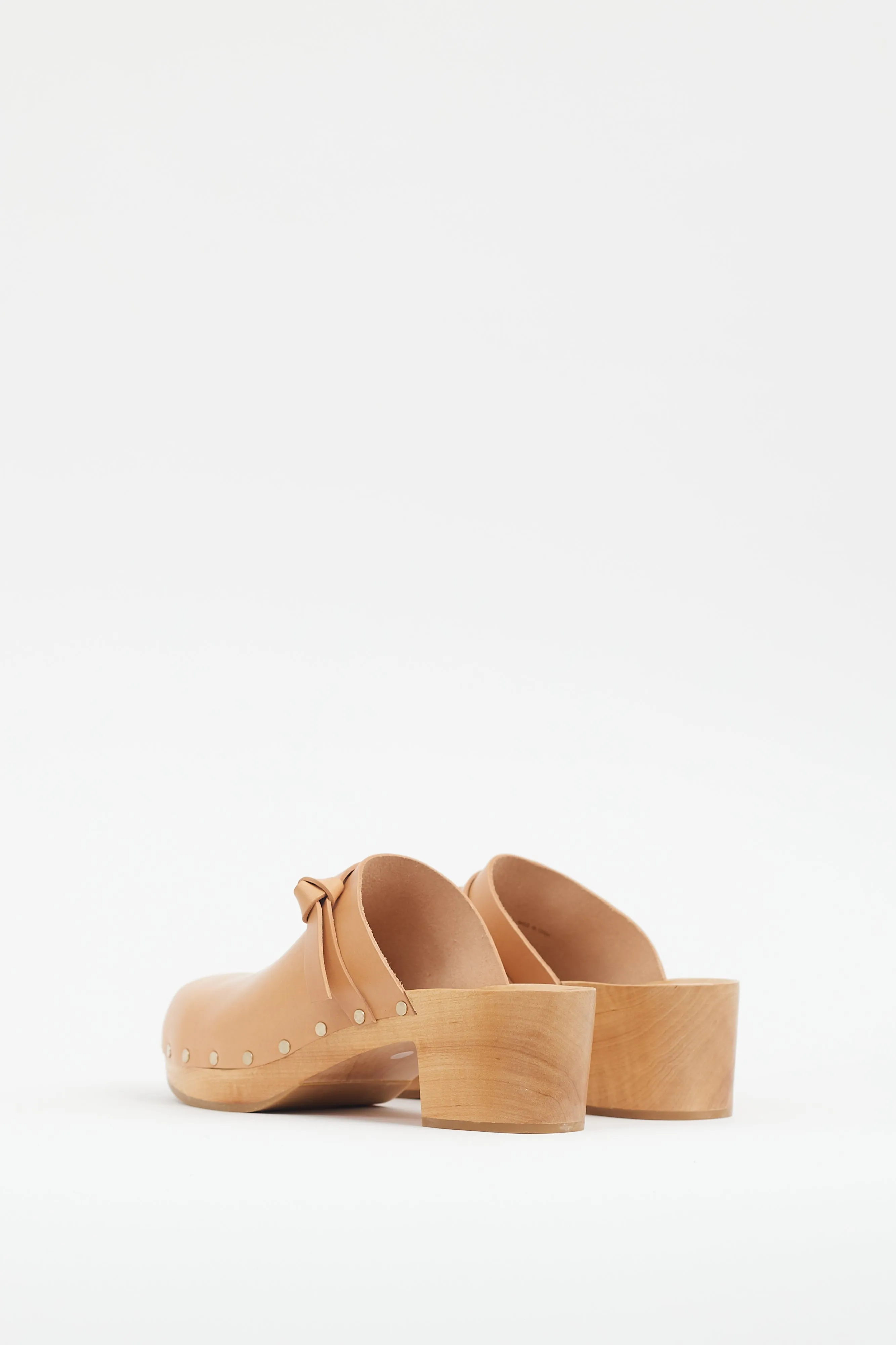 Beige Leather Clog