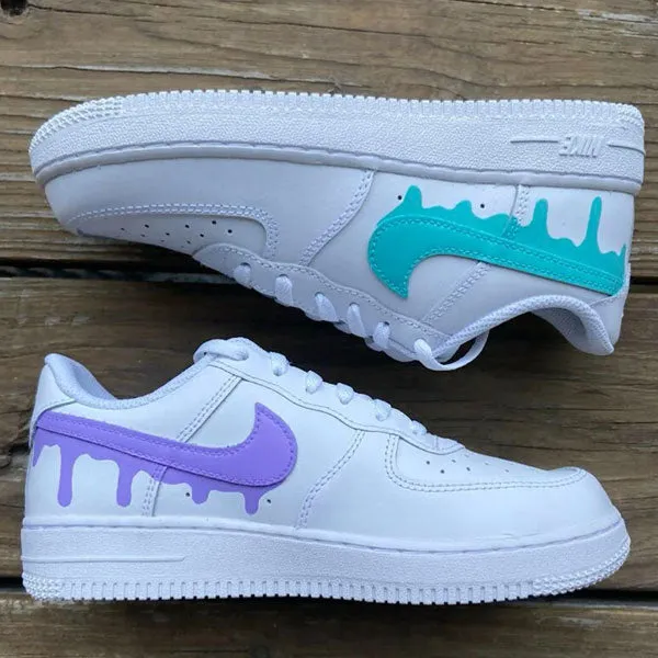 Blue Purple Drip Graffiti Custom Air Force 1