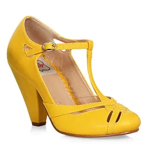 BP403-HARLEY 4" Cone Heel Closed Toe T-Strap Shoe