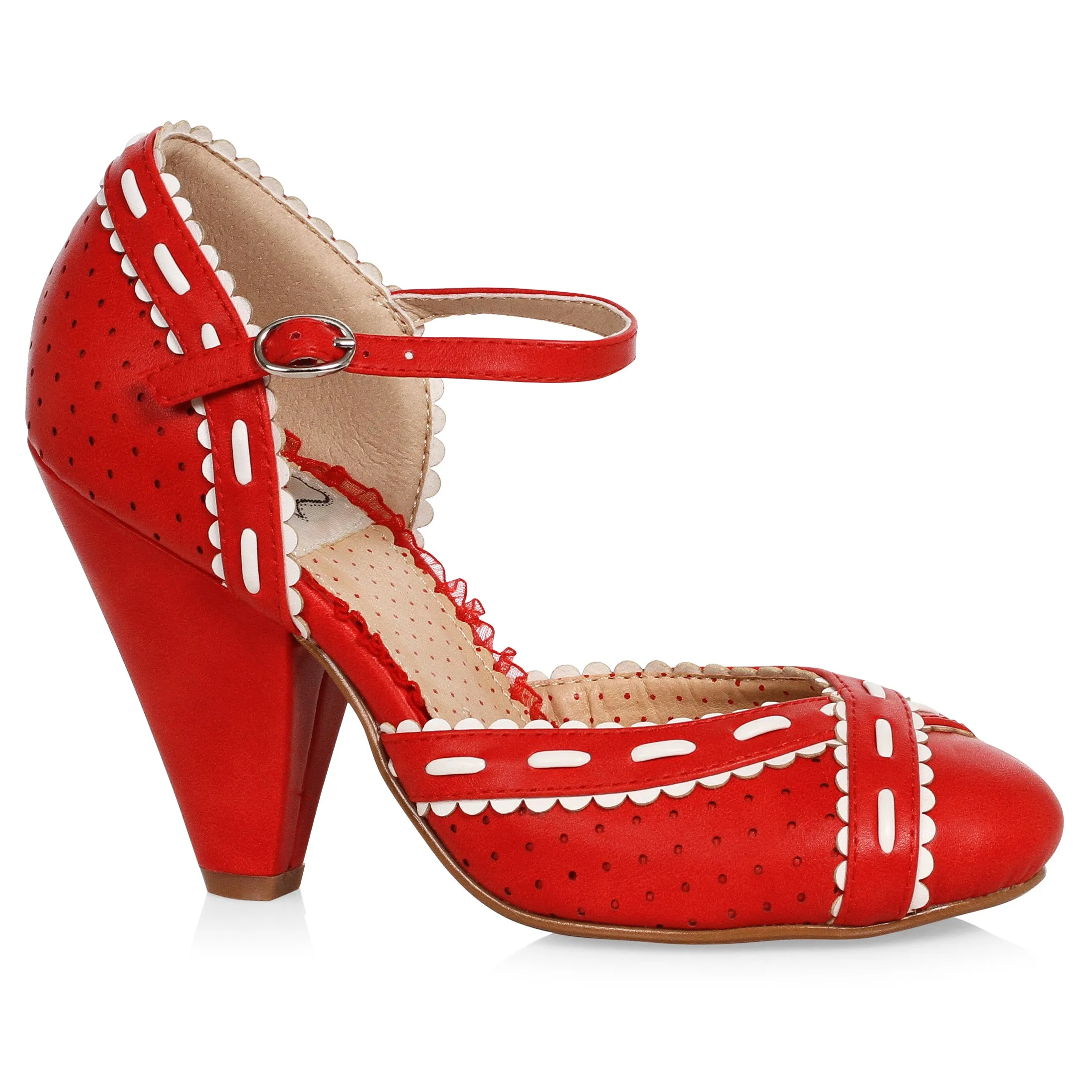 BP403-SIDNEY 4" Heel Two Tone Closed Toe Pump