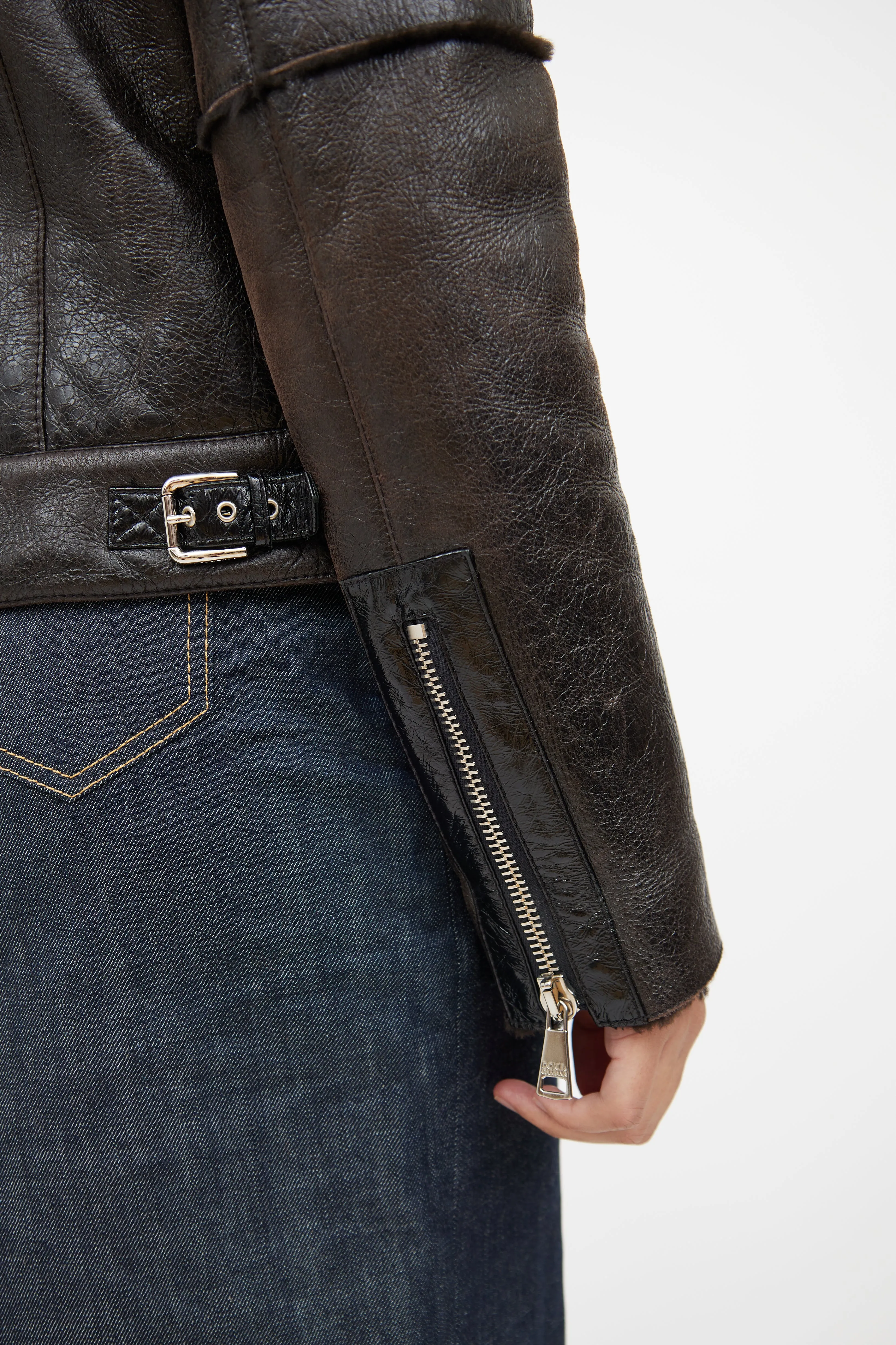 Brown & Black Leather Jacket