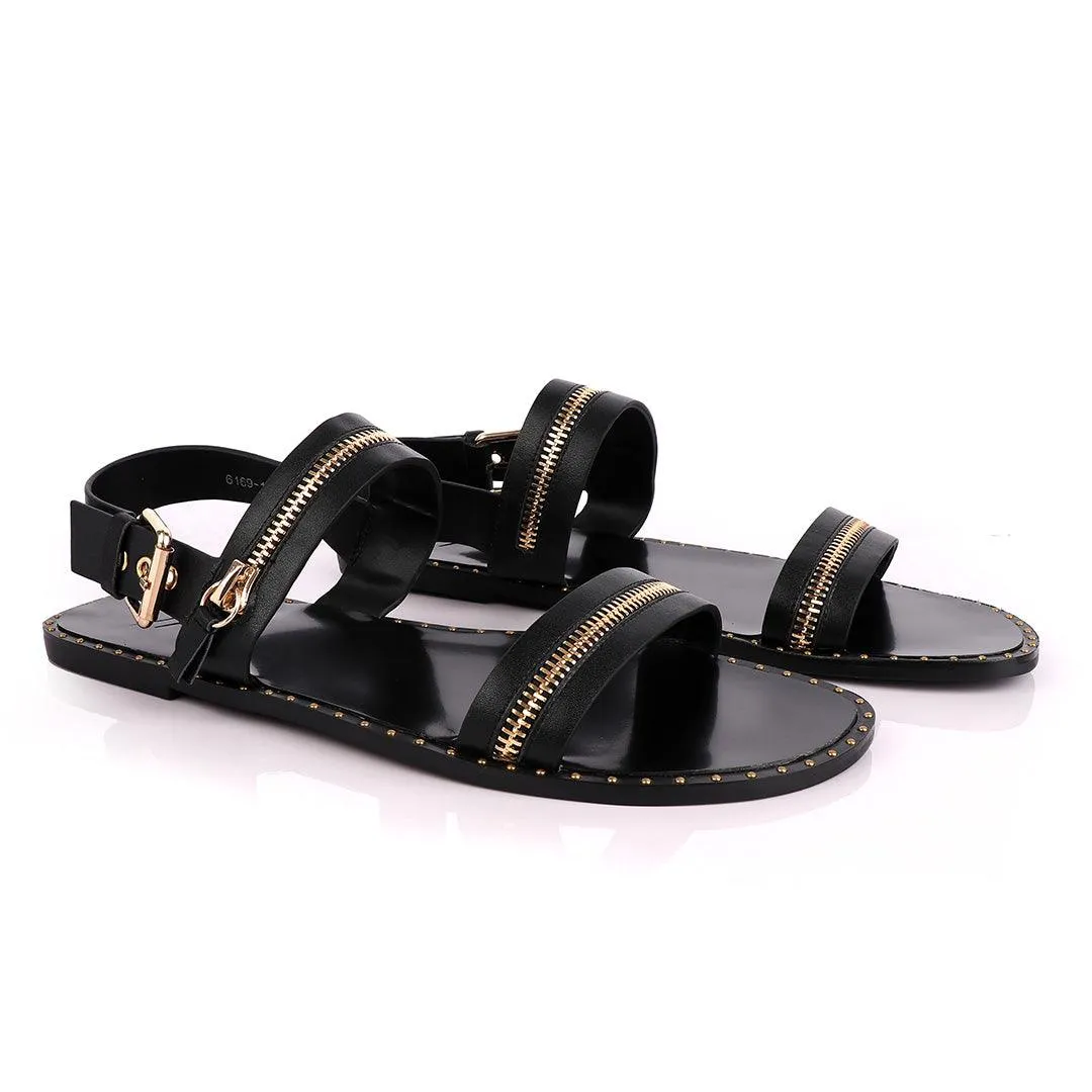 Giuseppe Zanotti Zip Strap Black Sandal