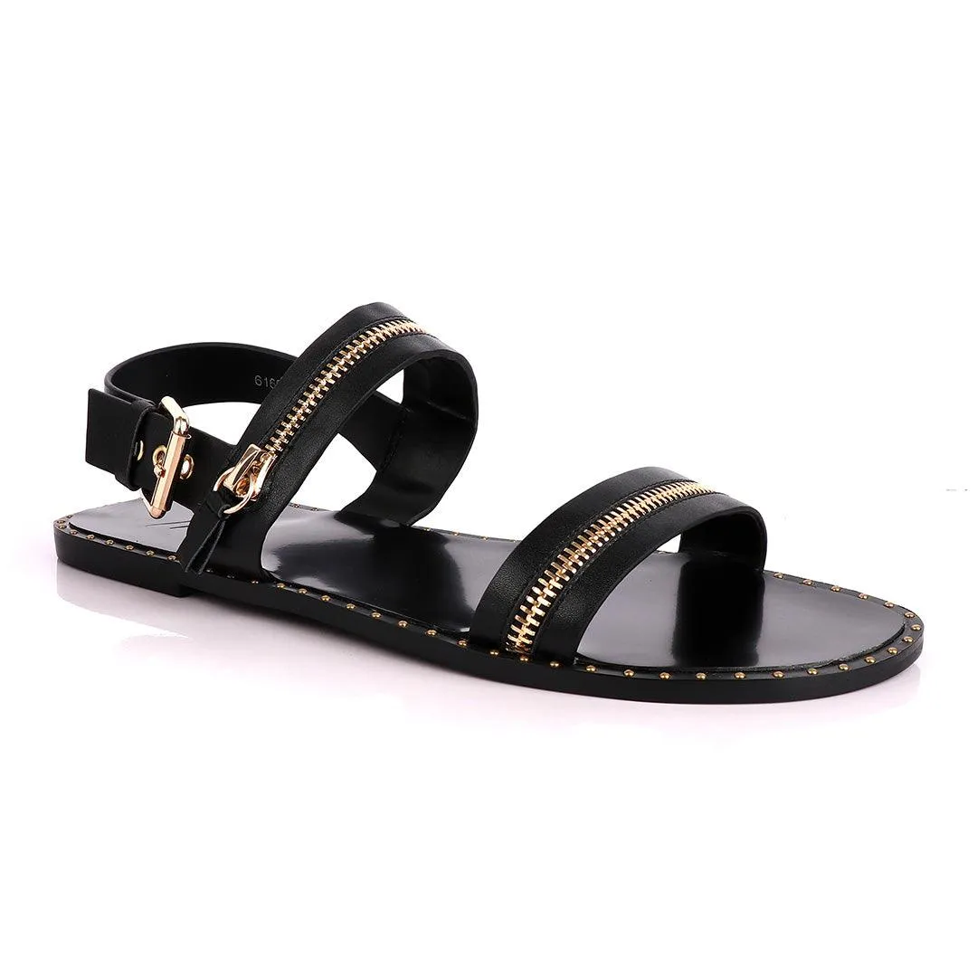 Giuseppe Zanotti Zip Strap Black Sandal