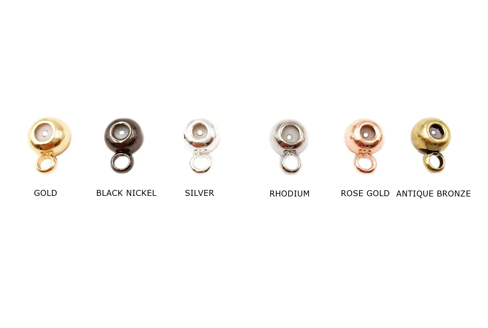 MP3681 Rubber Stopper Bead With Loop 4mm CHOOSE COLOR BELOW