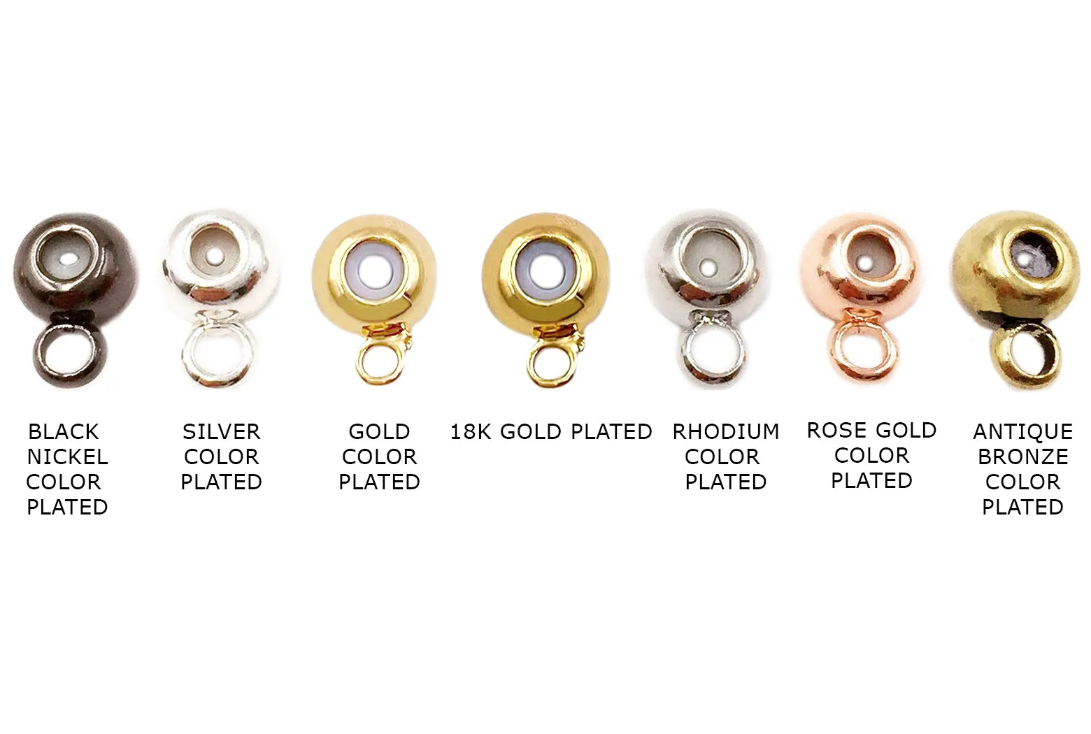 MP3682 Rubber Stopper Bead With Loop 5mm CHOOSE COLOR BELOW