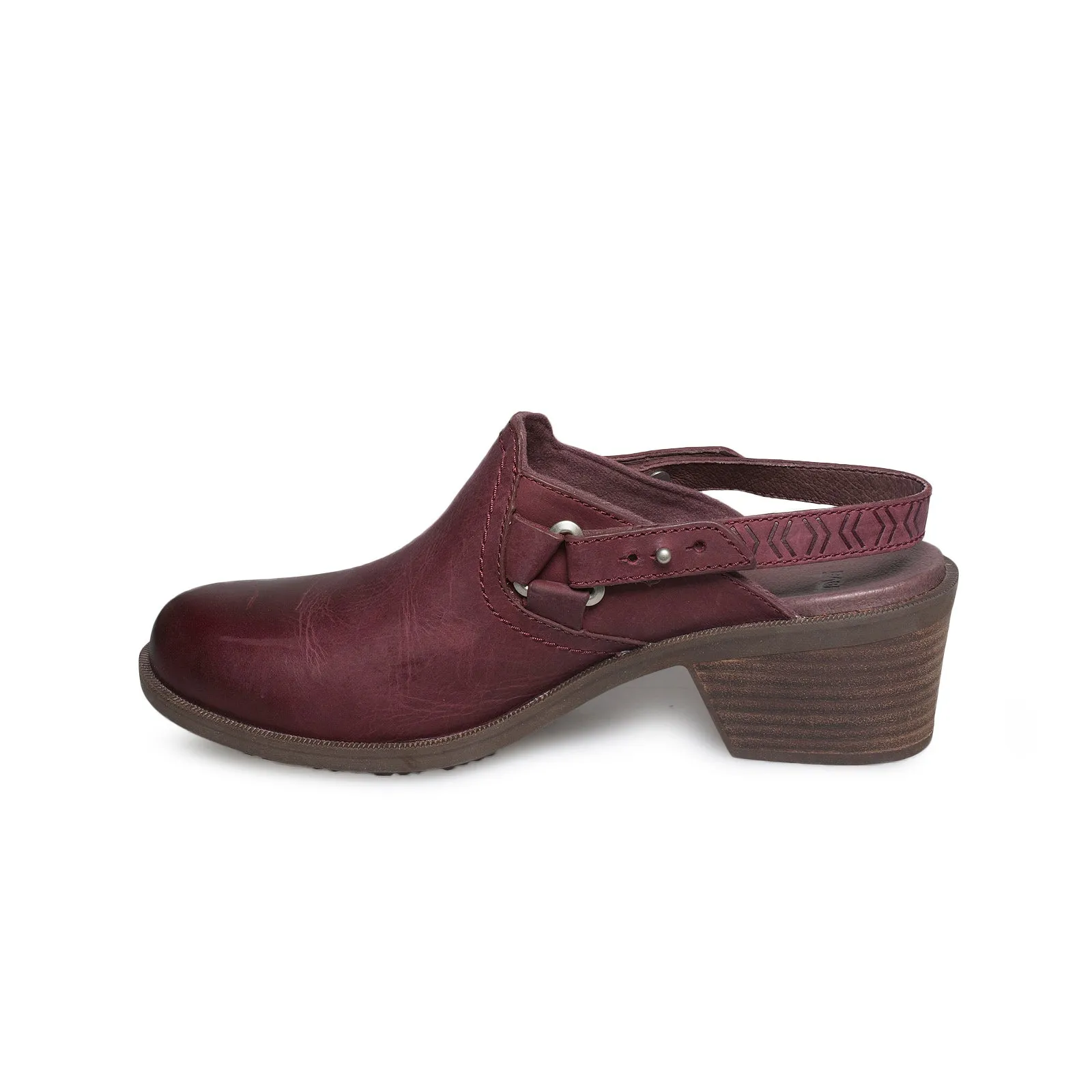 TEVA Foxy Leather Burgundy Clogs - Women's